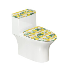 Bathroom Set Lemon Toilet Cover of Pack of 2 Soft Toilet Lid Seat Cover Dust-Proof Toilet