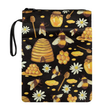 Washable Lightweight Polyester Fabric Carrying Book Case Handle for Student Home Study & Portable Organization Women 8.66 x 11.42 1 pc
