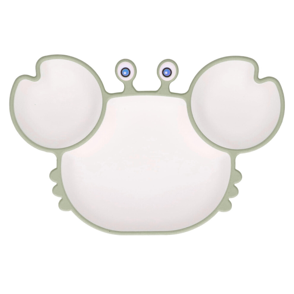 Silicone Crab‑Shaped Suction Plate – 3‑Section Eco Friendly Toddler Plate with Secure Base, Easy Scooping, Soft Silica Gel