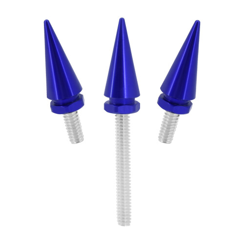 3 Blue Fairing Windshield Spike Windscreen Scews Fit For Harley Electra FLHT 14+