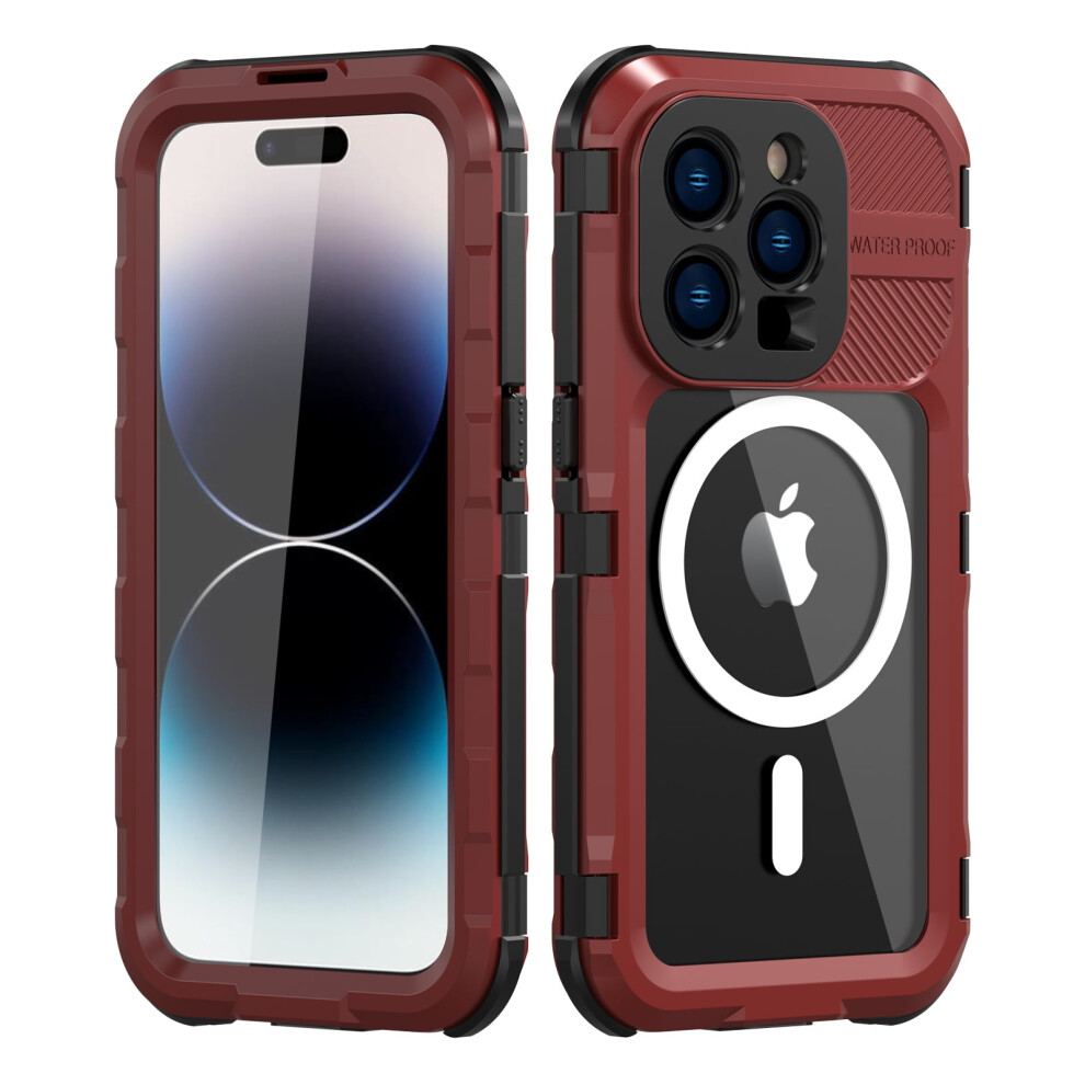 Iphone 14 Pro Max Waterproof Shockproof Case Red 9336866201987
