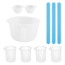 Silicone Measuring Cups for Epoxy Resin Mixing – Stir, Easy Clean, Reusable, Compatible with Resin Kits