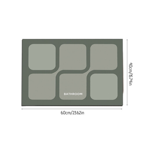 Kafsov Bath Rug Green 16x24 Inch Quick-Dry Non-Slip 2