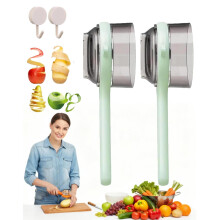 Fruit Peeler with Container, Kitchen Tool, Anti-Slip Handle & Dual Stainless Steel Blades for Easy Meal Prep!
