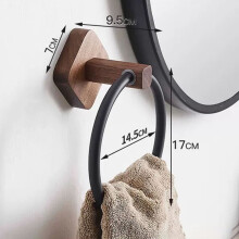 Porte-serviettes en bois massif pour bagues, support de rangement pour serviettes et porte-serviettes suspendu.