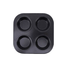 4 Cup Cupcake Pan Non Stick Easy To Clean Baking Pan Air Fryer Small Oven Round Bakeware 2 Colors Cake Mould Baking Tray for Home Cooking