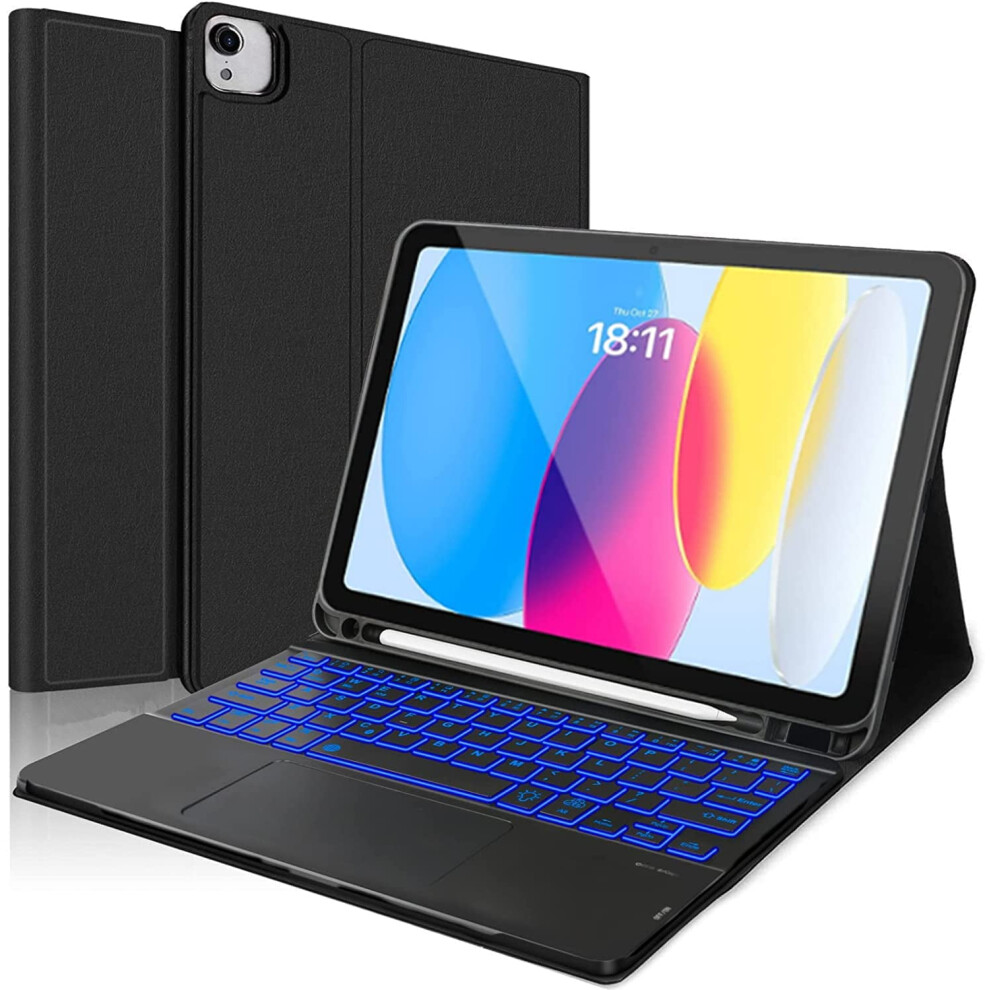 Touchpad Keyboard Case Compatible With Ipad 10Th Gen (10.9", 2022), Multi-Touch Trackpad, Soft Tpu Back, Magnetic Detach, Pencil Holder 9405492487413