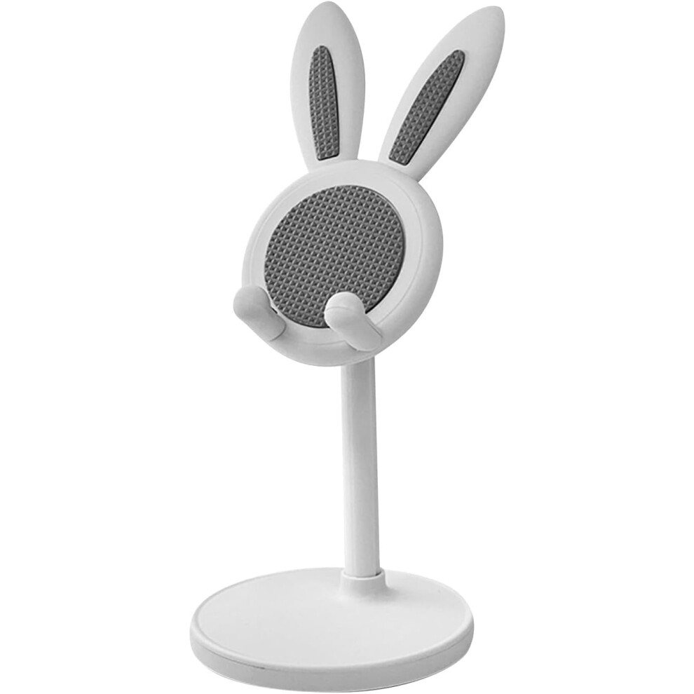 Cute Adjustable Bunny Phone Stand Â Thick Case Friendly, Compatible With Iphone, Kindle, Ipad, Switch & All Phones (White) White 9132278103419