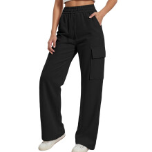 Girls' Solid Cargo Pants with Side Pockets, Elastic Waist & Drawstring – Casual Trousers for Daily Wear, Outdoor, School – Compatible with Young