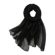 Lenço feminino leve de seda, lenço de pescoço em chiffon, cor sólida, tamanho único, ideal para looks casuais de verão.