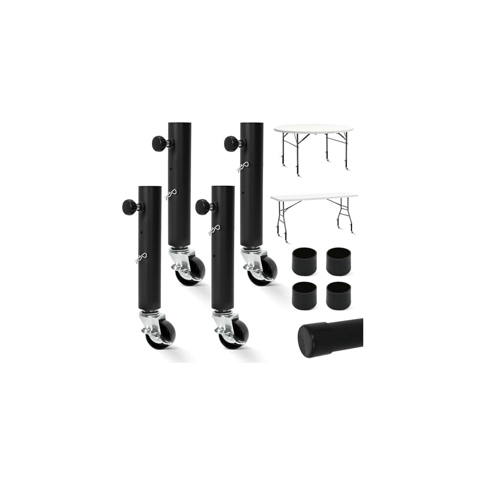 Table Leg Risers With Casters 4-Pack 10.6 In 9043876484919
