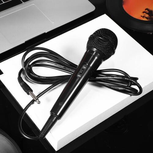 Dynamic Handheld Microphone for Singing High Fidelity Black Corded Vocal Mic 1