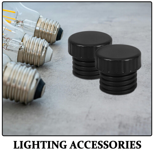 4-Pack Black Plastic Light Socket Safety Covers for Indoor Outdoor Lamp and Electrical Socket Plugs 2