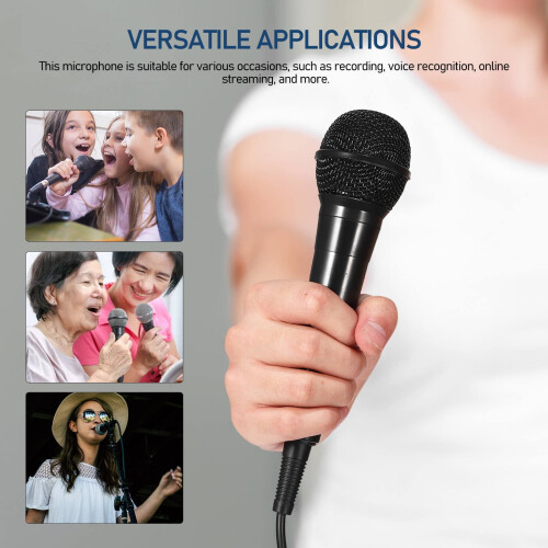 Dynamic Handheld Microphone for Singing High Fidelity Black Corded Vocal Mic 2