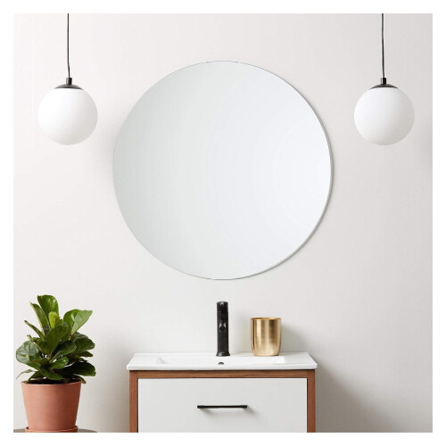 Better Bevel 24" x 24" Frameless Round Mirror | Polished Edge 1