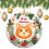 Orange Cat Ceramic Christmas Ornament 3" Double-Sided 1