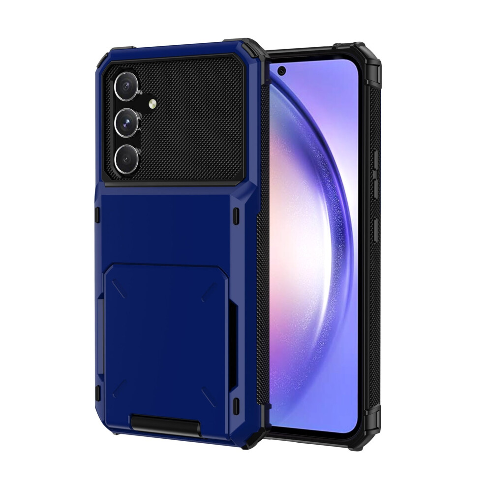 Samsung A54 5G Wallet Case Â Flip Cover With 5-Card Slots, Dual-Layer Tpu+Hard Shell Protection, Compatible With Samsung Galaxy A54 5G Blue 9097180919568