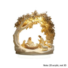 2D Christmas Scene Acrylic Decoration, Desktop Ornament 20x20cm, Holiday Office & Home Decor