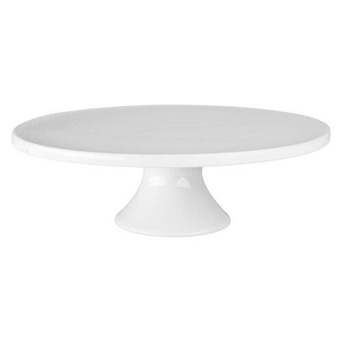 - 12" x 3.75" White Porcelain Round Cake Stand