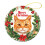 Orange Cat Ceramic Christmas Ornament 3 inch 3