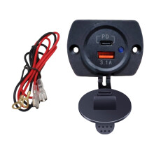 Fast Charging Car Adapter 12V-24V Double Port Safety Protections Systems LED Night Lights Power Outlet