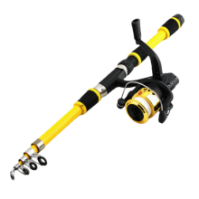 Telescopic Fishing Rod and Reel Combo 6ft Durable Fiberglass Travel Kit for All Anglers