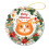Orange Cat Ceramic Christmas Ornament 3" Double-Sided 3