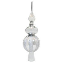 Vintage Spherical Christmas Tree Topper, Mid-Century Gourd Ornament, Plastic Plated Decor for Holiday Party & Home