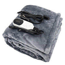 12V Heated Car Blanket Plug In Travel Throw With Timer 9 Heating Modes Portable Flannel Warming Layer For Vehicles Truck And Auto Trips