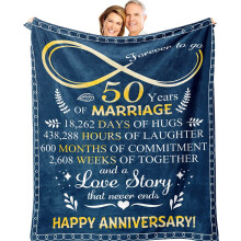 25th Silver Anniversary Blanket Gifts for Couple – 30x40in Throw, Compatible with All Beds