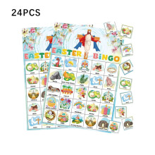 Easter Bingo Game, 24 Cards with Religious Symbols, Paper 7x5 Inches, Family Easter Party Activity