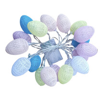 Guirnalda de luces LED con forma de huevo de Pascua: bombillas LED coloridas con forma de huevo para fiestas en interiores y exteriores, y para crear