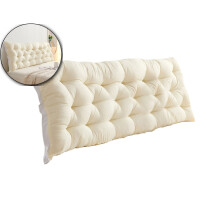 Soft Bedside Cushion for Bedroom –Back Support Pillow for Bed, Sofa or Tatami – Polyester Headboard Cushion with Removable Cover