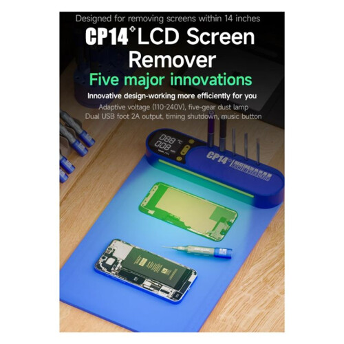 CP14+ LCD Screen Separator with Dust Detection Light for   Display Screen Pre-Heating Remove Pad US Plug 1