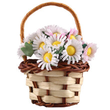 unbranded Mini Flower Basket Model Miniature Flower Basket Shape Decor Doll House Accessories