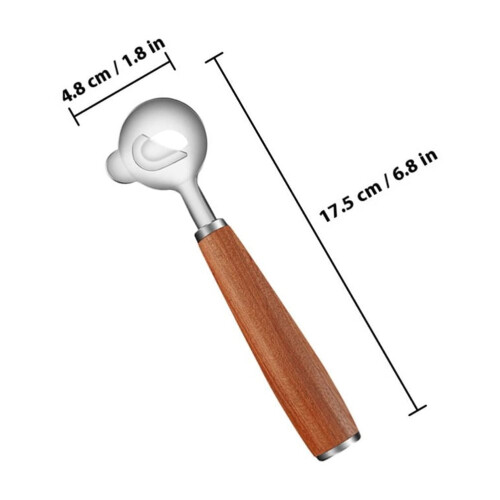 1Pc Brown Wooden Dough Cutter Dough Scraper with Ergonomic Handle for Kitchen Use 1