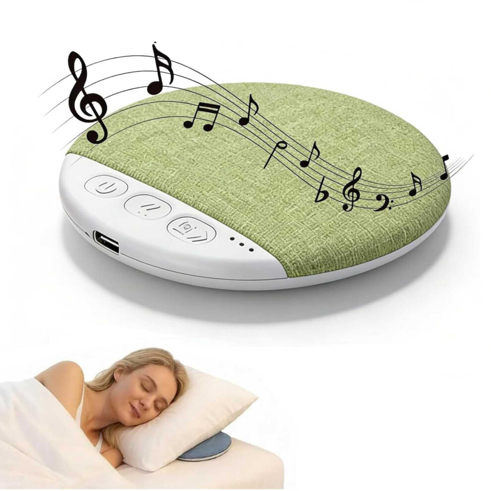 Green Ultra-Thin Bluetooth Pillow Speaker For Sleeping, Portable Under-Pillow Speaker With Bluetooth 6.0, Soft Immersive Sound (Green)