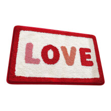 Valentine's Day Love Mat, Red Square Floor Mat (24x36"), Compatible with Bathroom, Kitchen, Bedroom, Living Room & Front Door