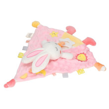 Baby-Pink Hasen Sicherheitsdecke 37x36x15cm Weich Kauspielzeug Beruhigend