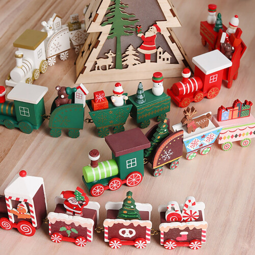 Wooden Christmas Train Set with Santa 1 Piece 2