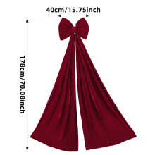 16"x70" Giant Velvet Christmas Tree Bow – Red Tree Topper, Wall Cape & Party Decor, Compatible with Most Trees