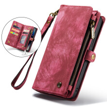 Compatible with Samsung Galaxy S21 Ultra Case – Heavy-Duty Zipper Purse 2-in-1 Leather Folio, Magnetic Wallet, Card Slots, Shock Protection,