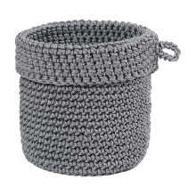 Panier de rangement tressé, rond, mural, gris, idéal pour ranger et organiser votre chambre, votre bureau ou votre salon.