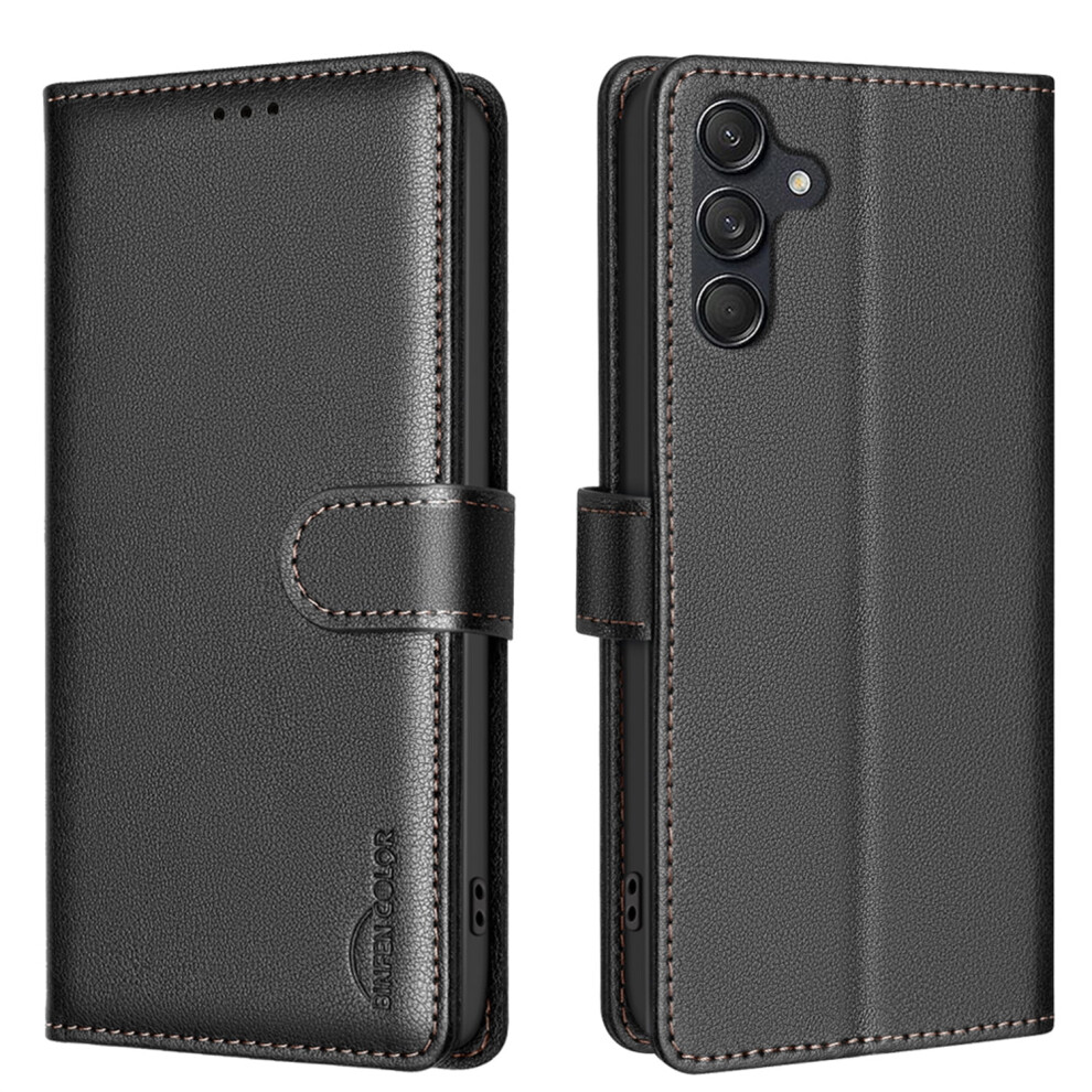 Allytechgroup Pu Leather Wallet Case For Compatible With Samsung Galaxy S25 Â Shockproof, Stand, Retro, Black 9405492502048