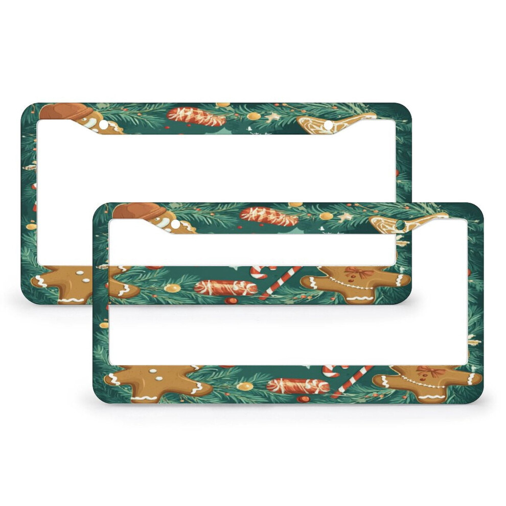 2Pcs Buon Natale Italian Christmas License Plate Frame, Aluminum, 2-Hole, Compatible With Us/Canada Standard 9097180921103