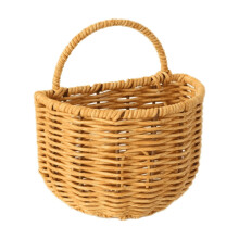 Hand-Woven Wicker Hanging Basket for Kitchen, Wall Storage – Compatible with Bohemian Home & Restaurant Decor