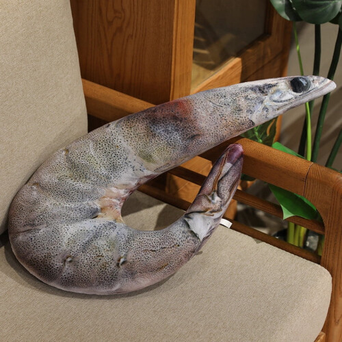 Shrimp-shaped plush throw pillow cushion 23.6 inches