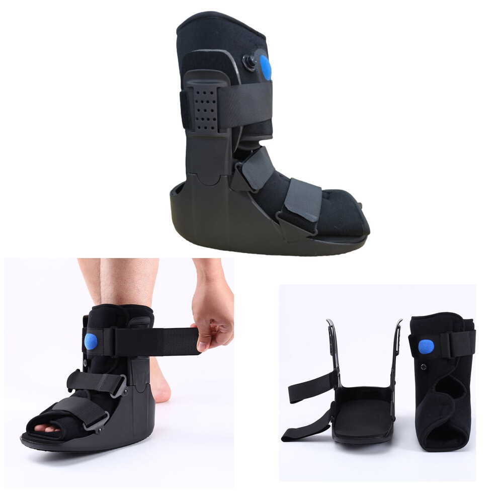 Light/Black Air Ankle Brace Support (Short) Protective Boot For Fractures Tendon Acute Ankle Sprains Broken Toe Foot Injury Recovery