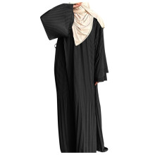 Elegant Women's Chiffon Pullover Robe Dress with Pleated Design for Fashion
