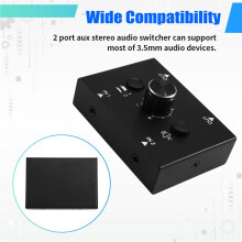Ljudväljare med 3,5 mm-Jack Ljudväljare 2 Ingångar 1 Utgång Analog Stereo Aux-Väljare Ljudsplitter